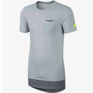 NEW Mens Small NIKE QT S+ Premium Essentials Tee 746425-012 Gray/Charcoal